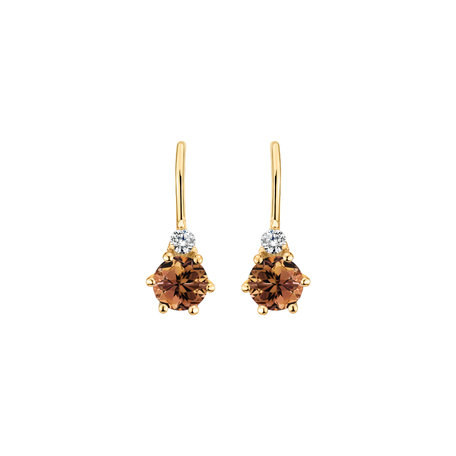 Diamond earrings with Tourmaline Lux