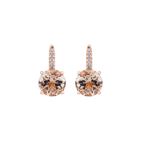 Diamond earrings with Morganite Bethy