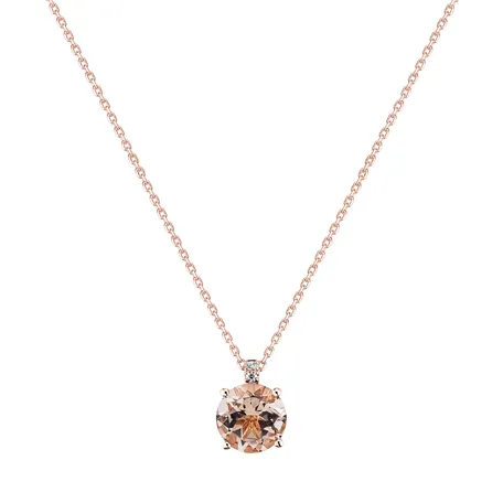 Diamond necklace with Morganite Bethy