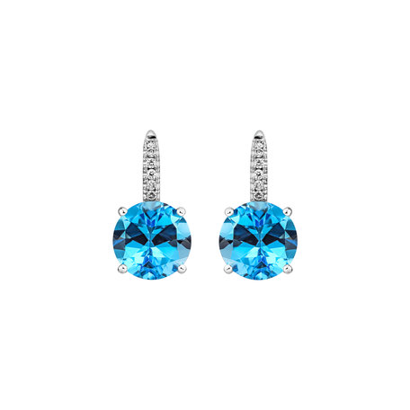 Diamond earrings with Topaz Bethy