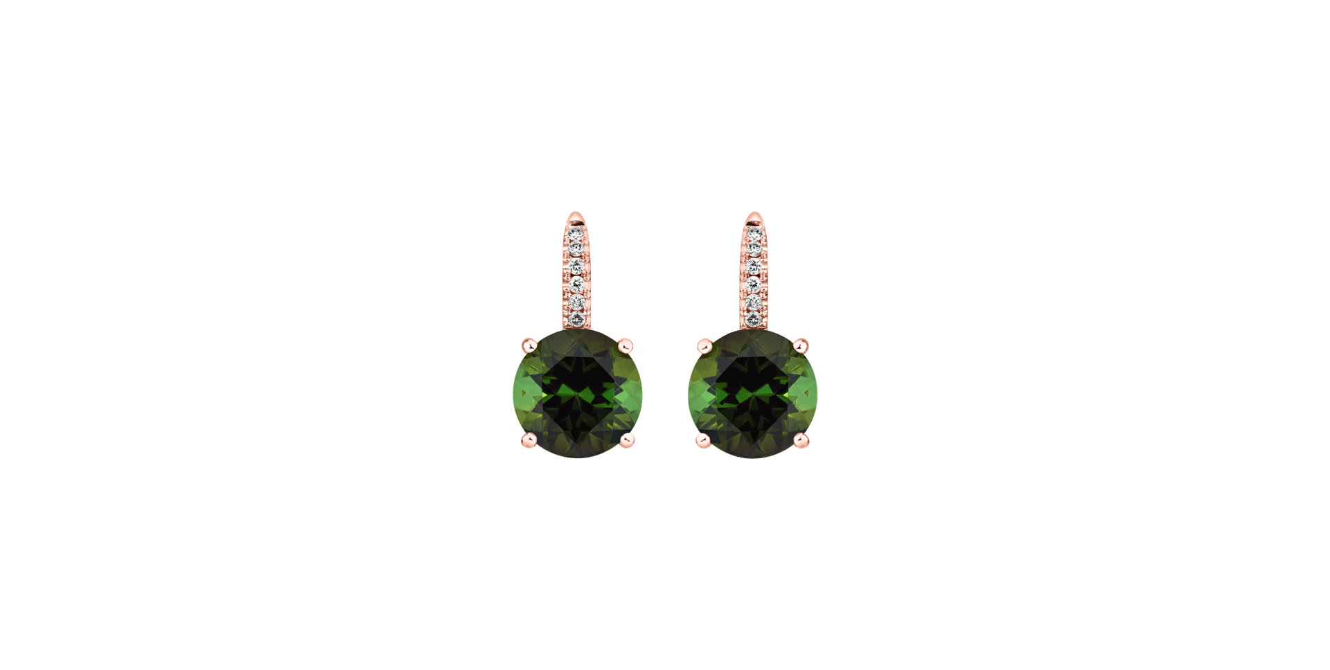 Diamond earrings with Tourmaline Bethy