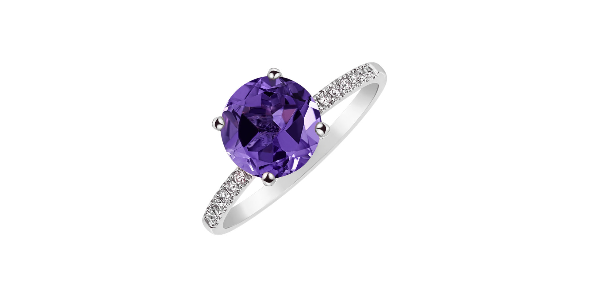 Diamond ring with Amethyst Bethy
