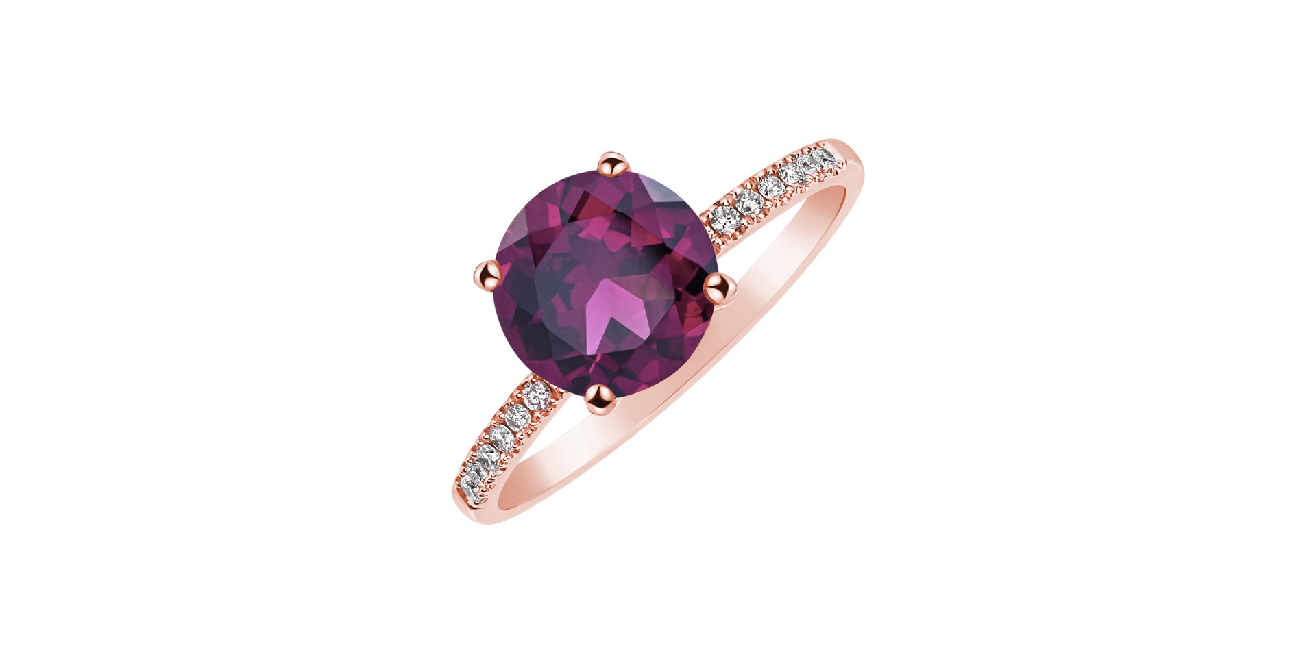 Diamond ring with Rhodolite Bethy