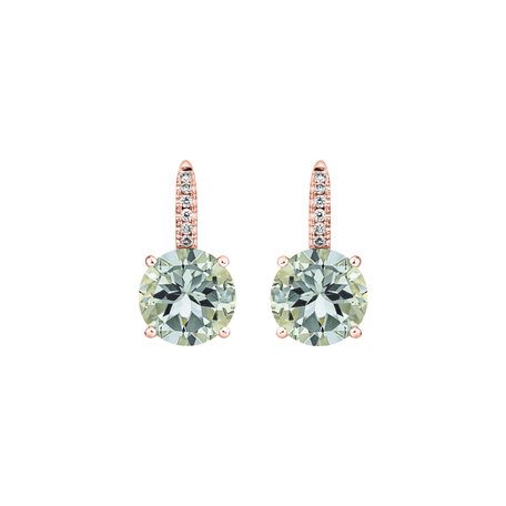 Diamond earrings with Amethyst Bethy