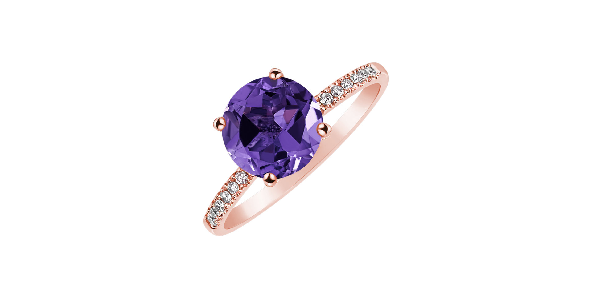 Diamond ring with Amethyst Bethy