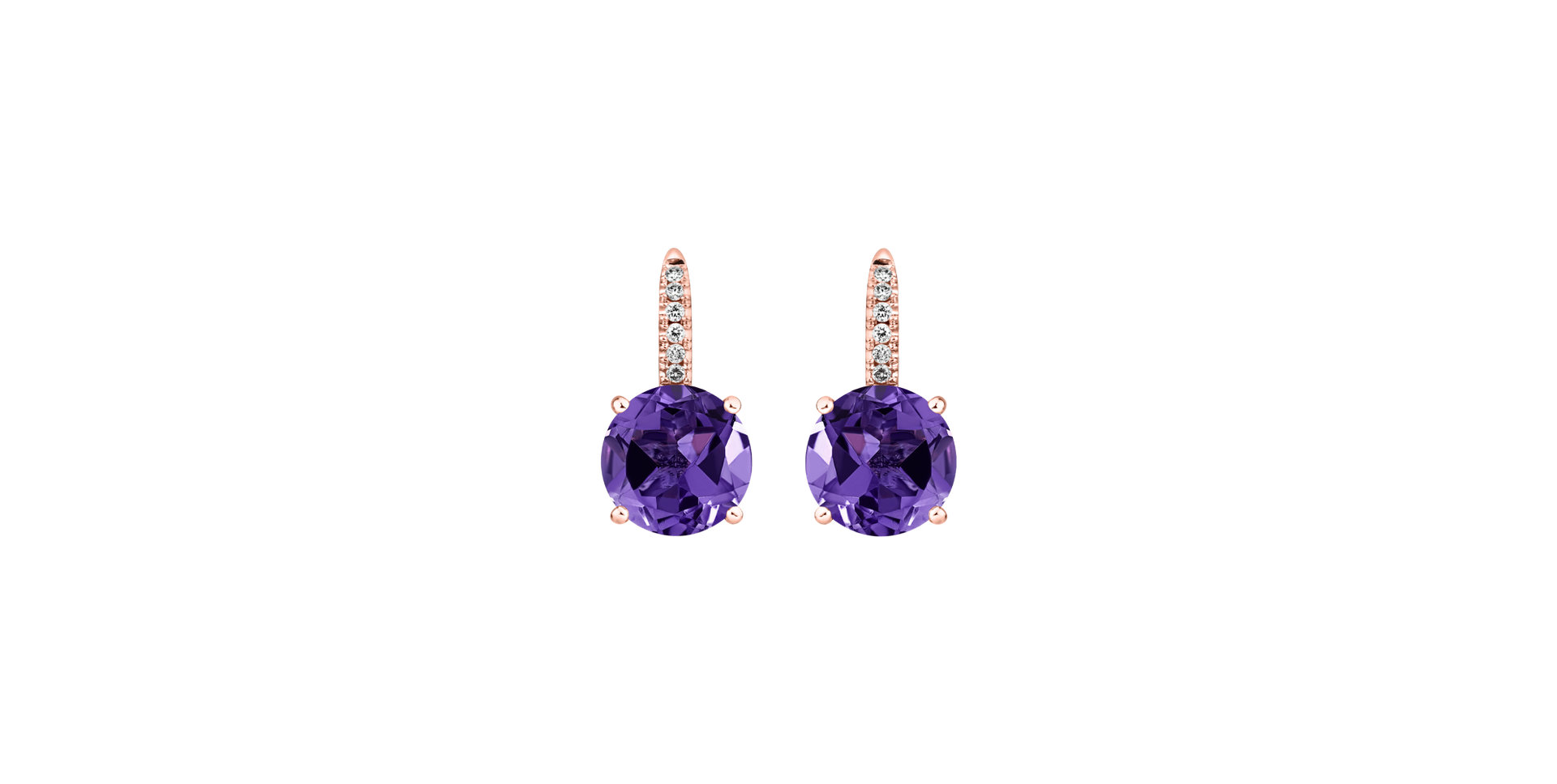 Diamond earrings with Amethyst Bethy
