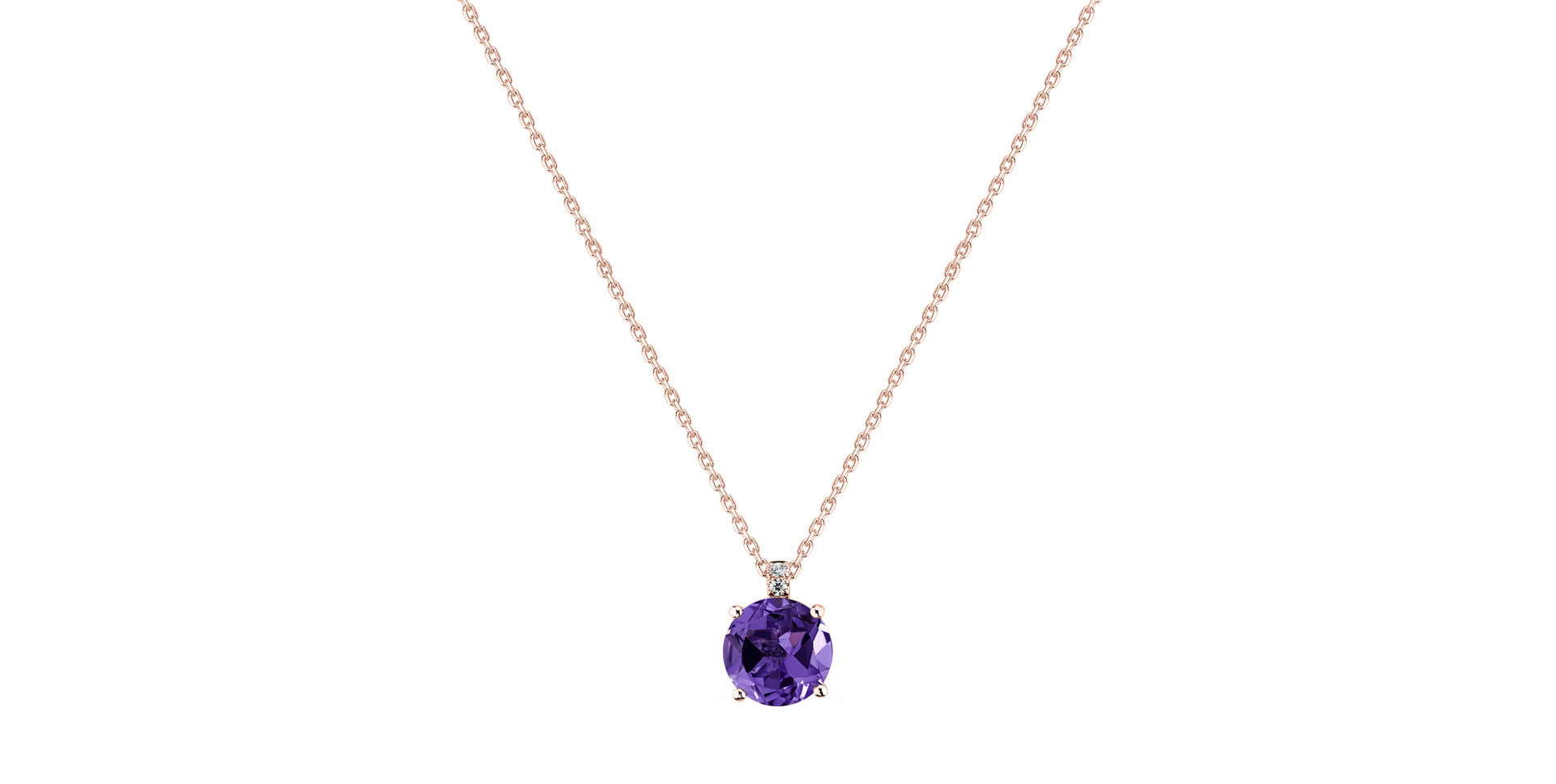 Diamond necklace with Amethyst Bethy