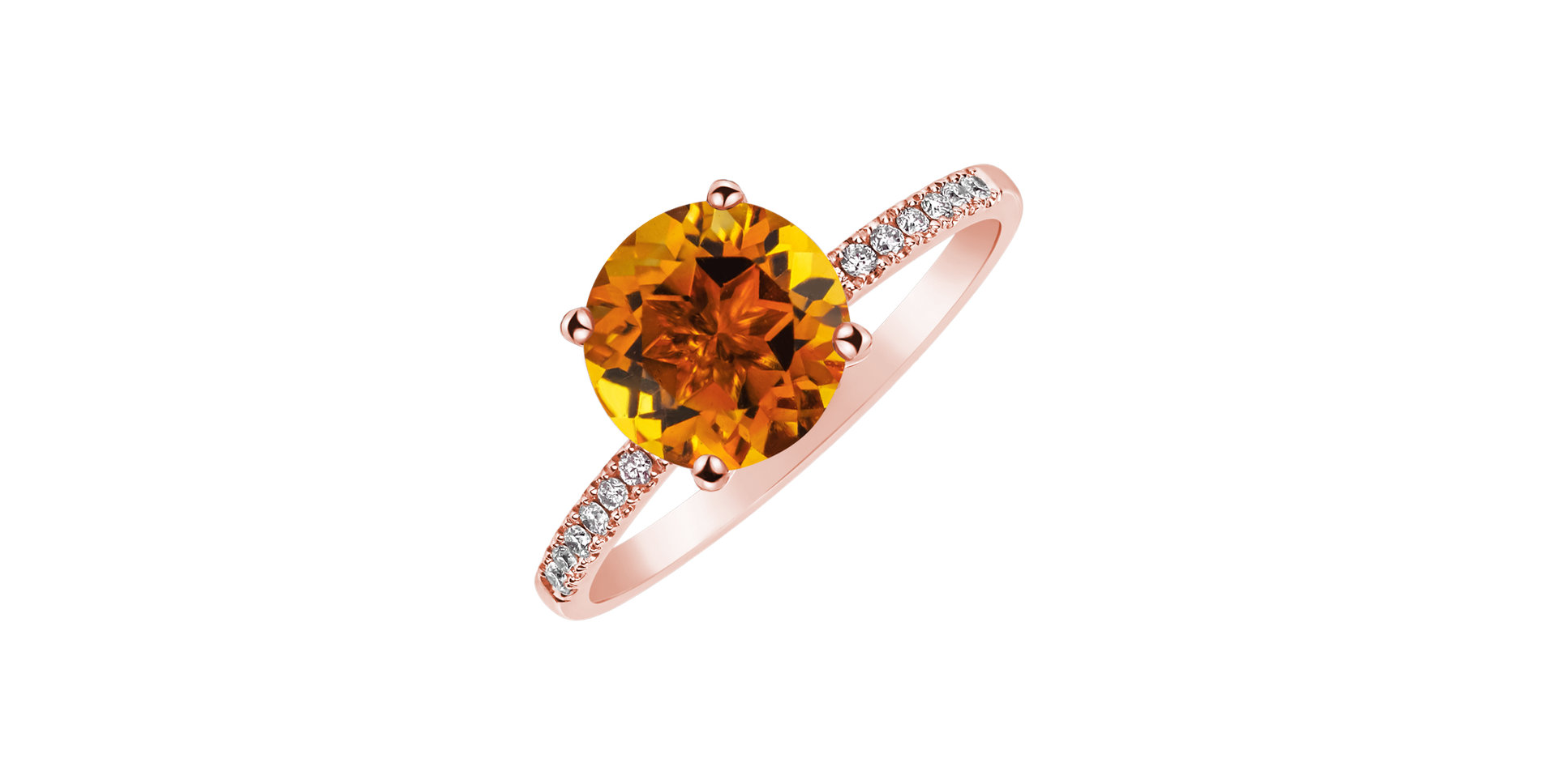Diamond ring with Citrine Bethy