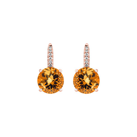 Diamond earrings with Citrine Bethy