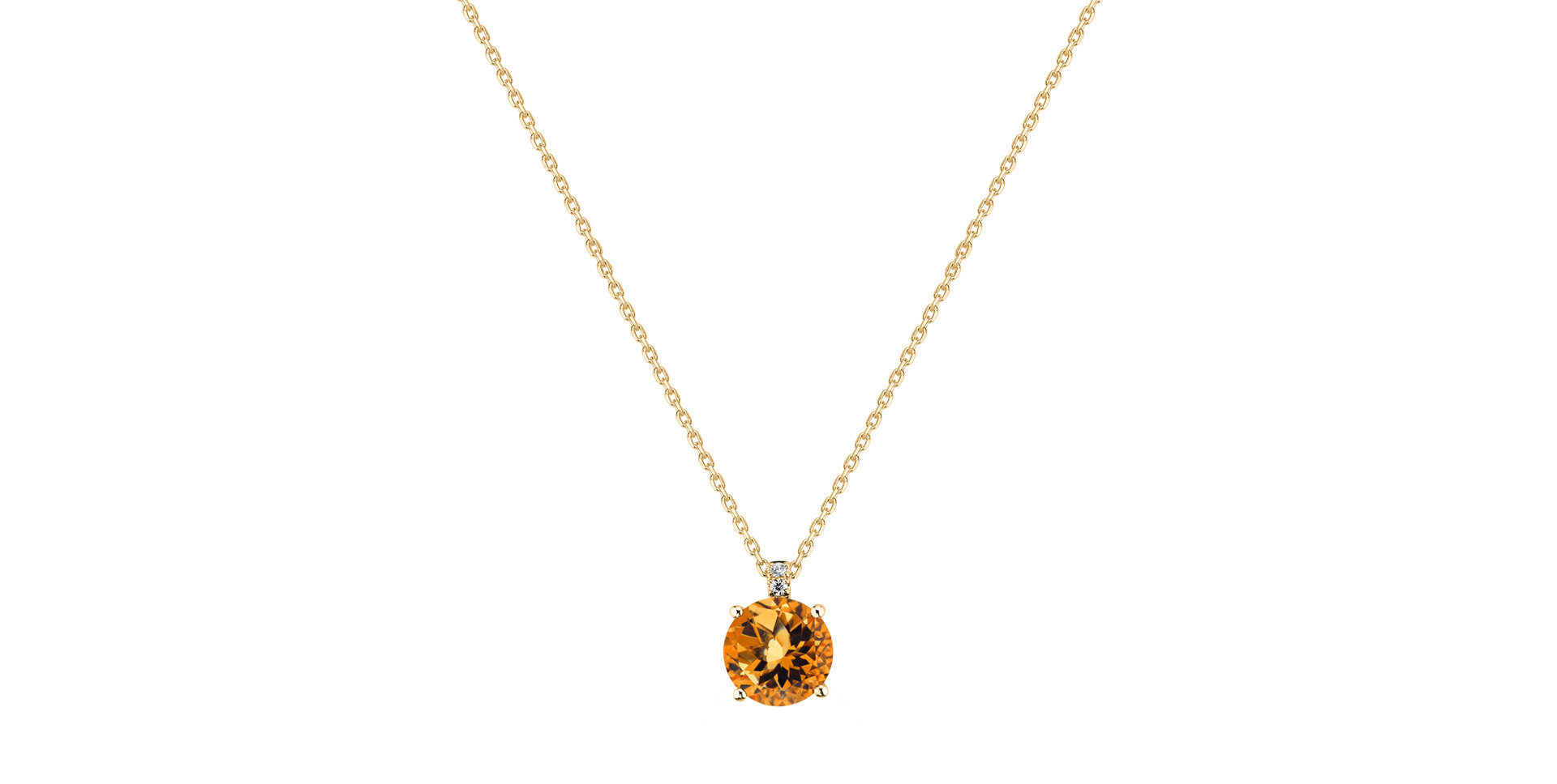 Diamond necklace with Citrine Bethy