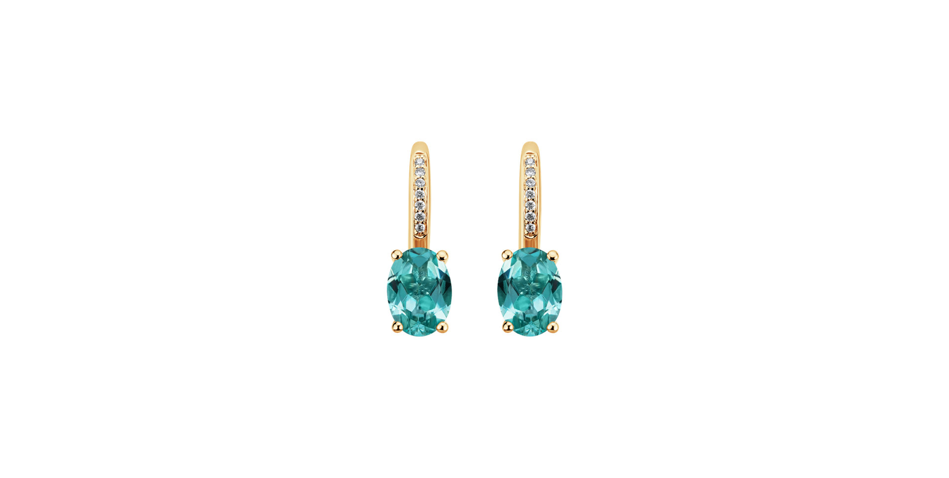 Diamond earrings with Apatite Lucrezia