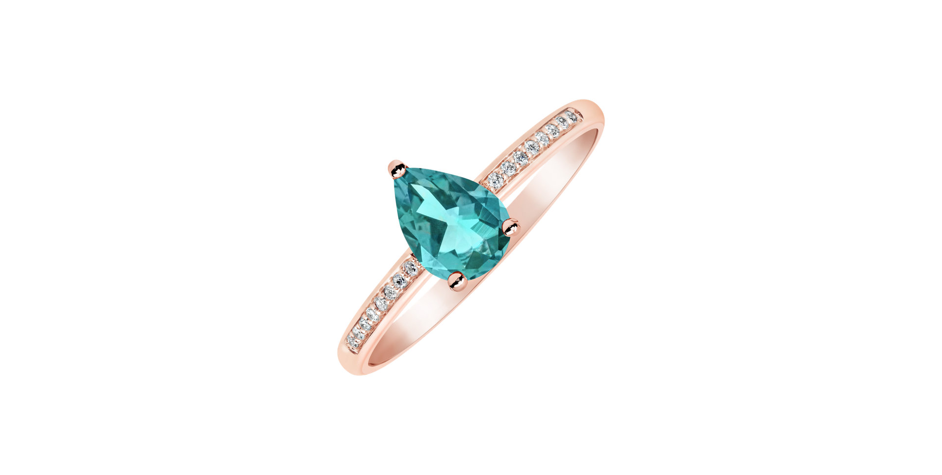 Diamond ring with Apatite Tearfall