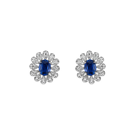 Diamond earrings with Sapphire Floral Treasure