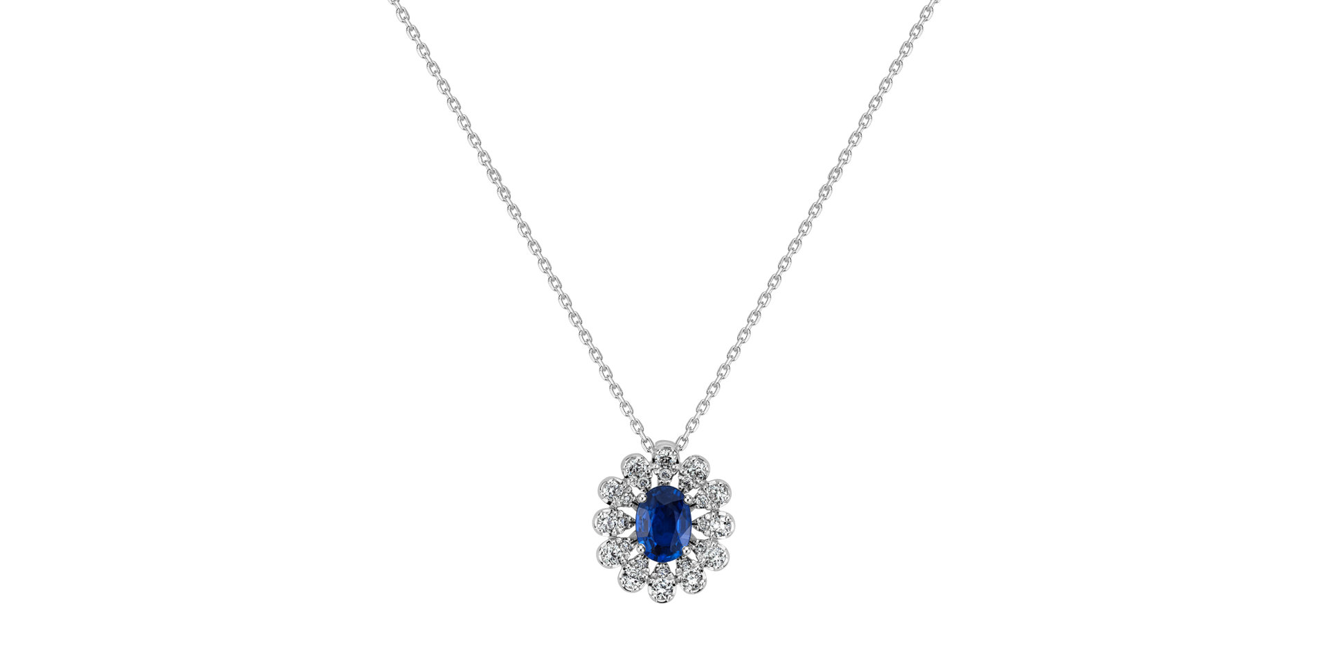 Diamond necklace with Sapphire Floral Treasure