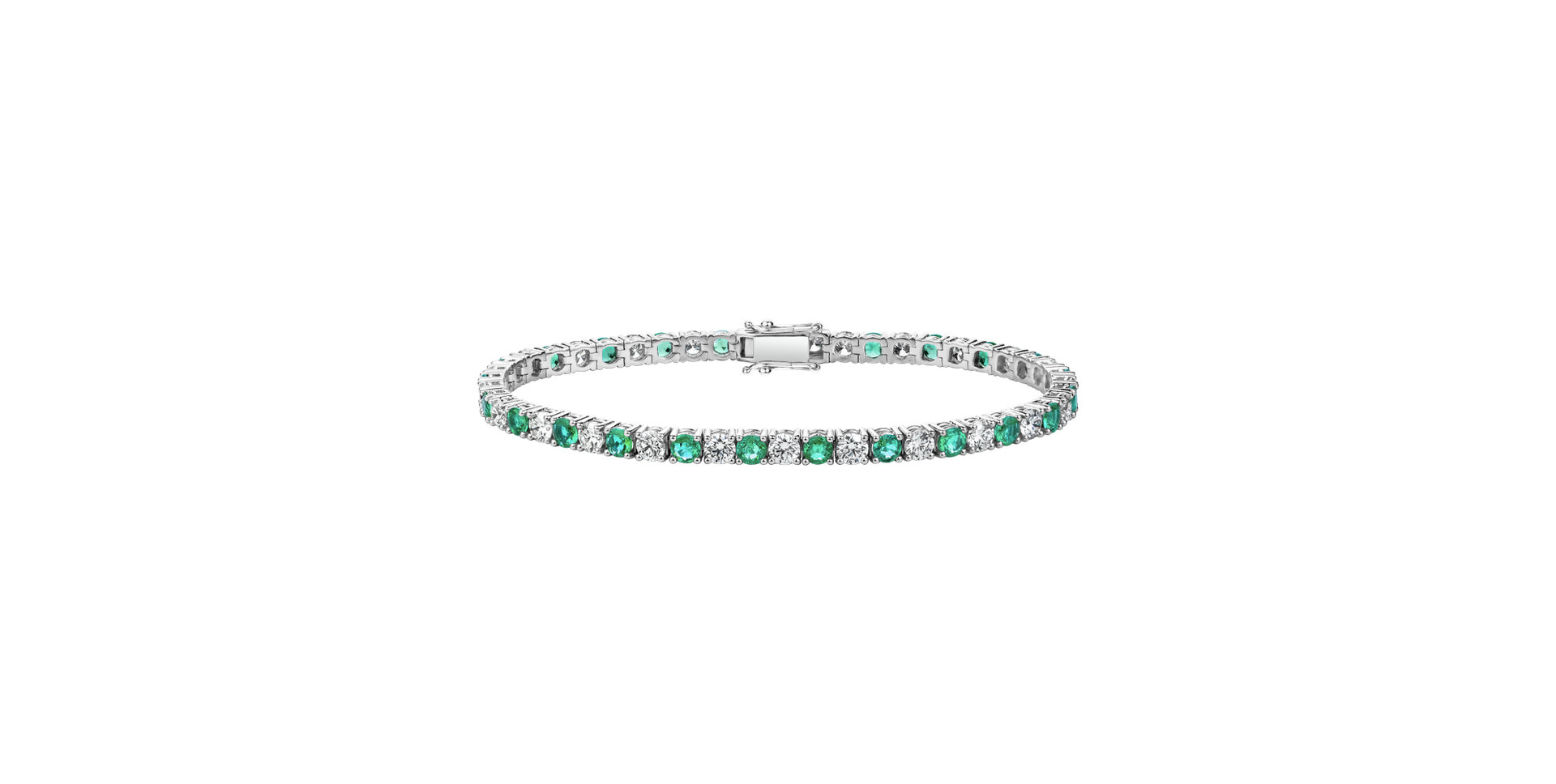 Diamond bracelet with Emerald Mystic Tide