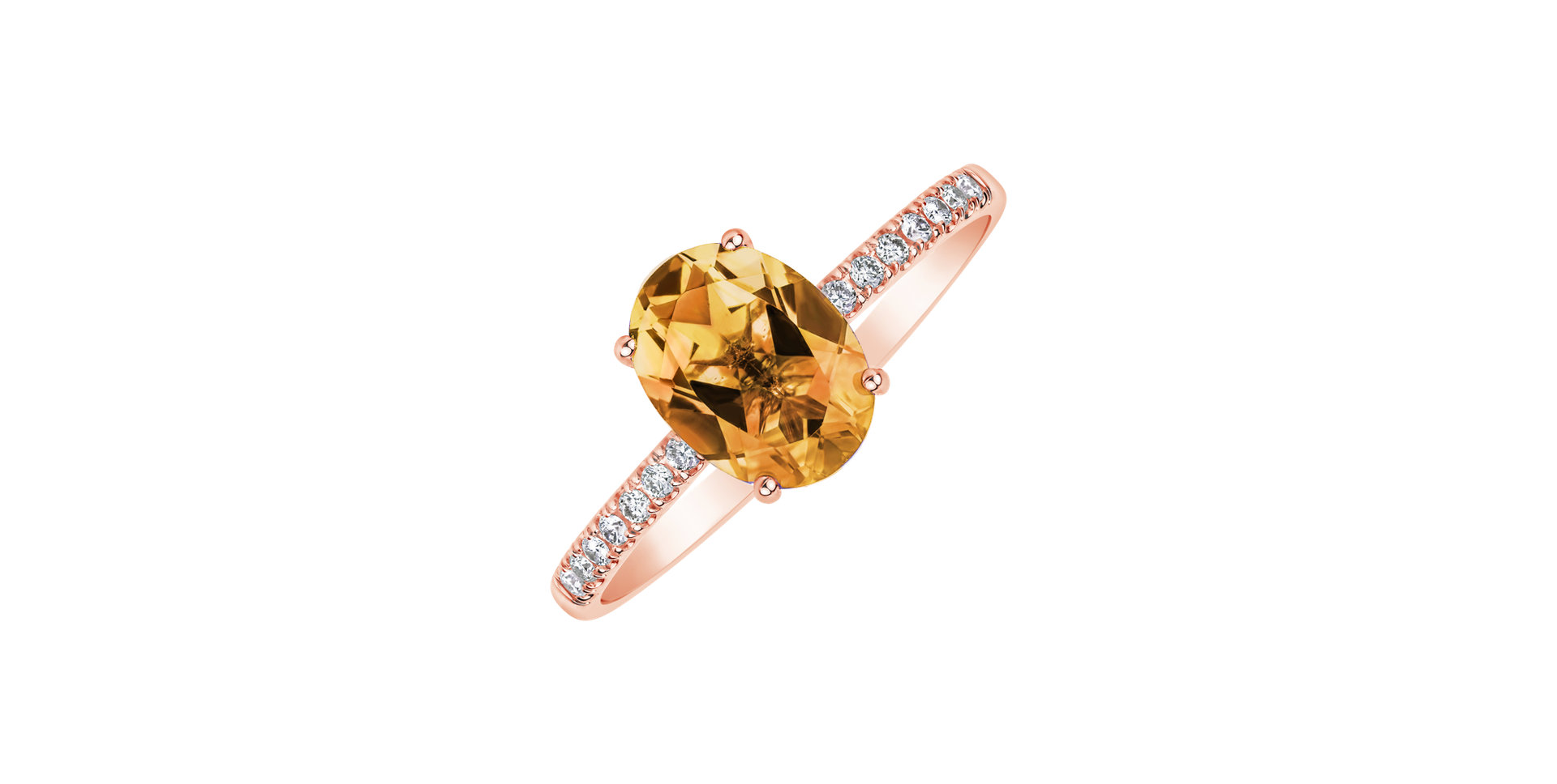 Diamond ring with Citrine Touch of Shine