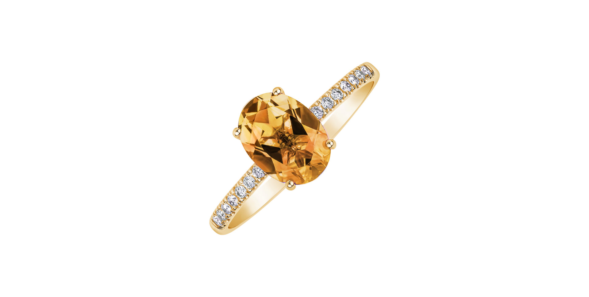 Diamond ring with Citrine Touch of Shine