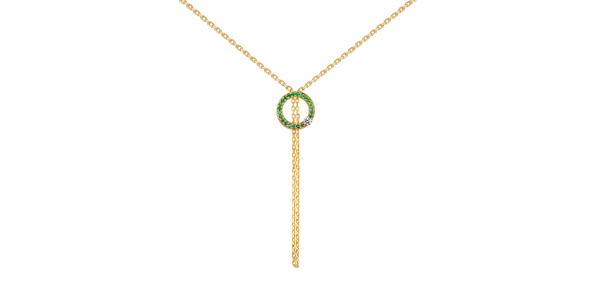 Diamond necklace with Emereld Perfect Sphere