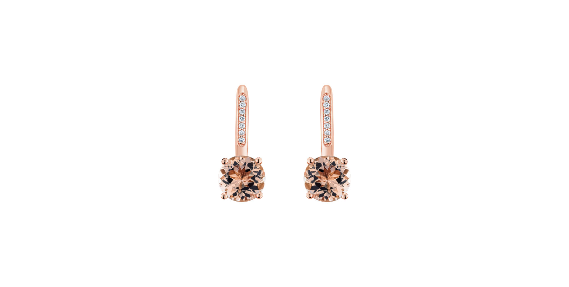 Diamond earrings with Morganite Carlo