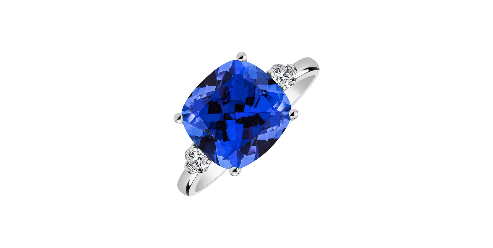 Diamond ring with Tanzanite The Duchess