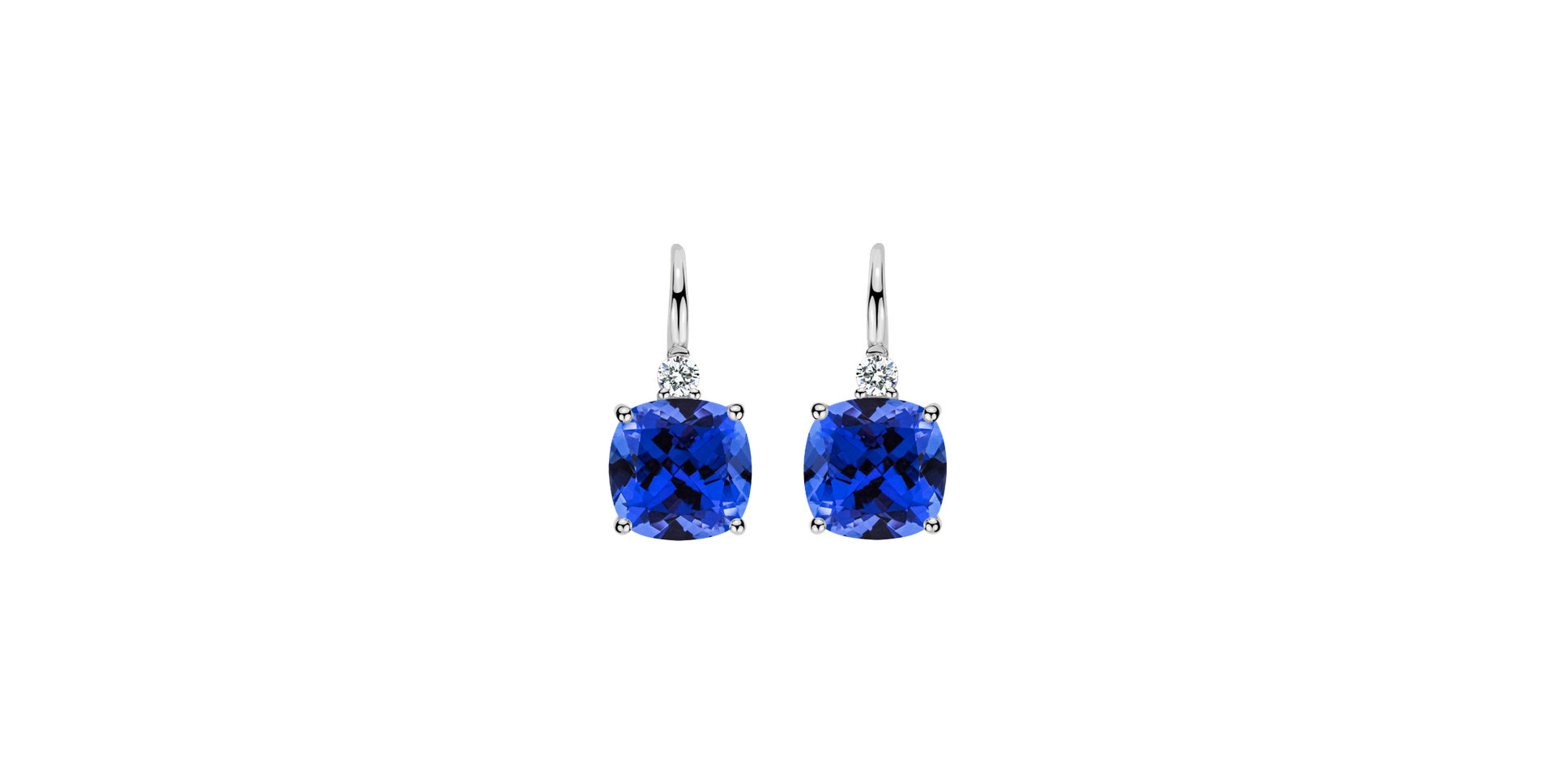 Diamond earrings with Tanzanite The Duchess