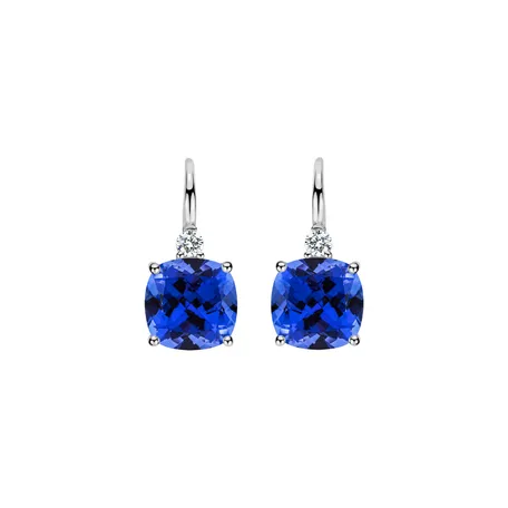 Diamond earrings with Tanzanite The Duchess