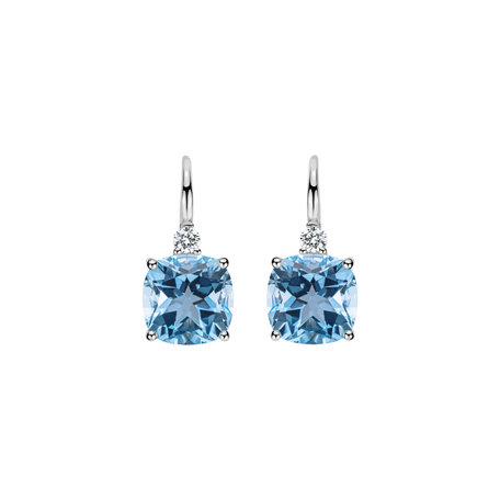 Diamond earrings with Topaz The Duchess