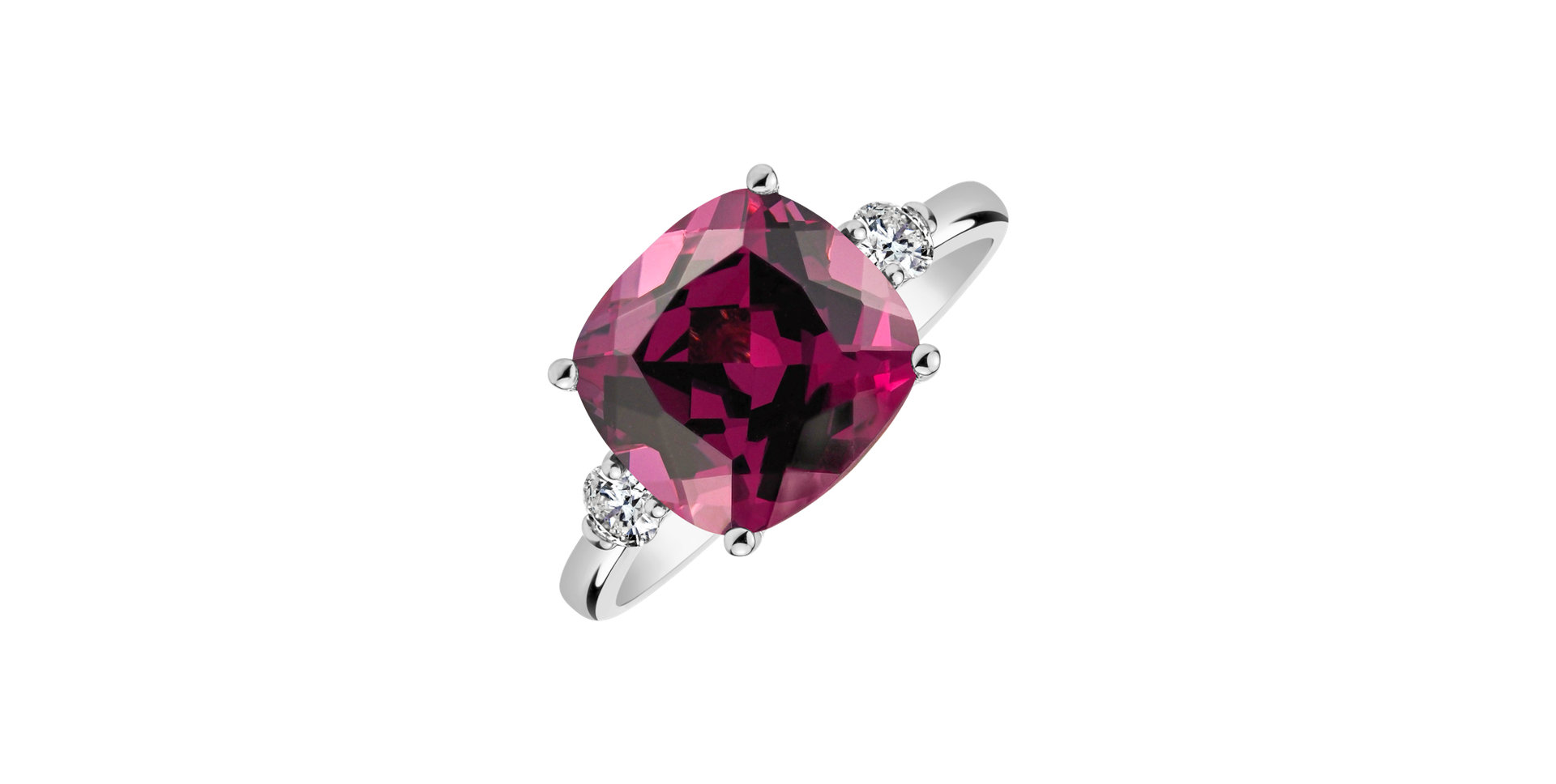 Diamond ring with Rhodolite The Duchess