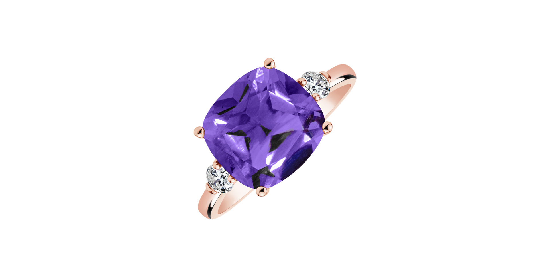 Diamond ring with Amethyst The Duchess