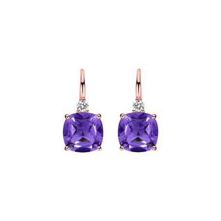 Diamond earrings with Amethyst The Duchess