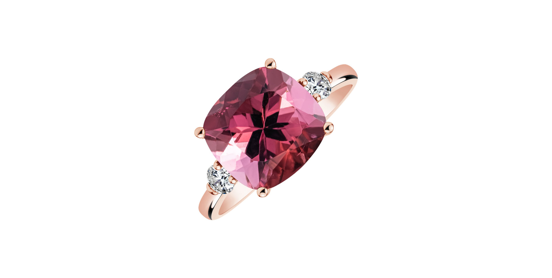 Diamond ring with Tourmaline The Duchess