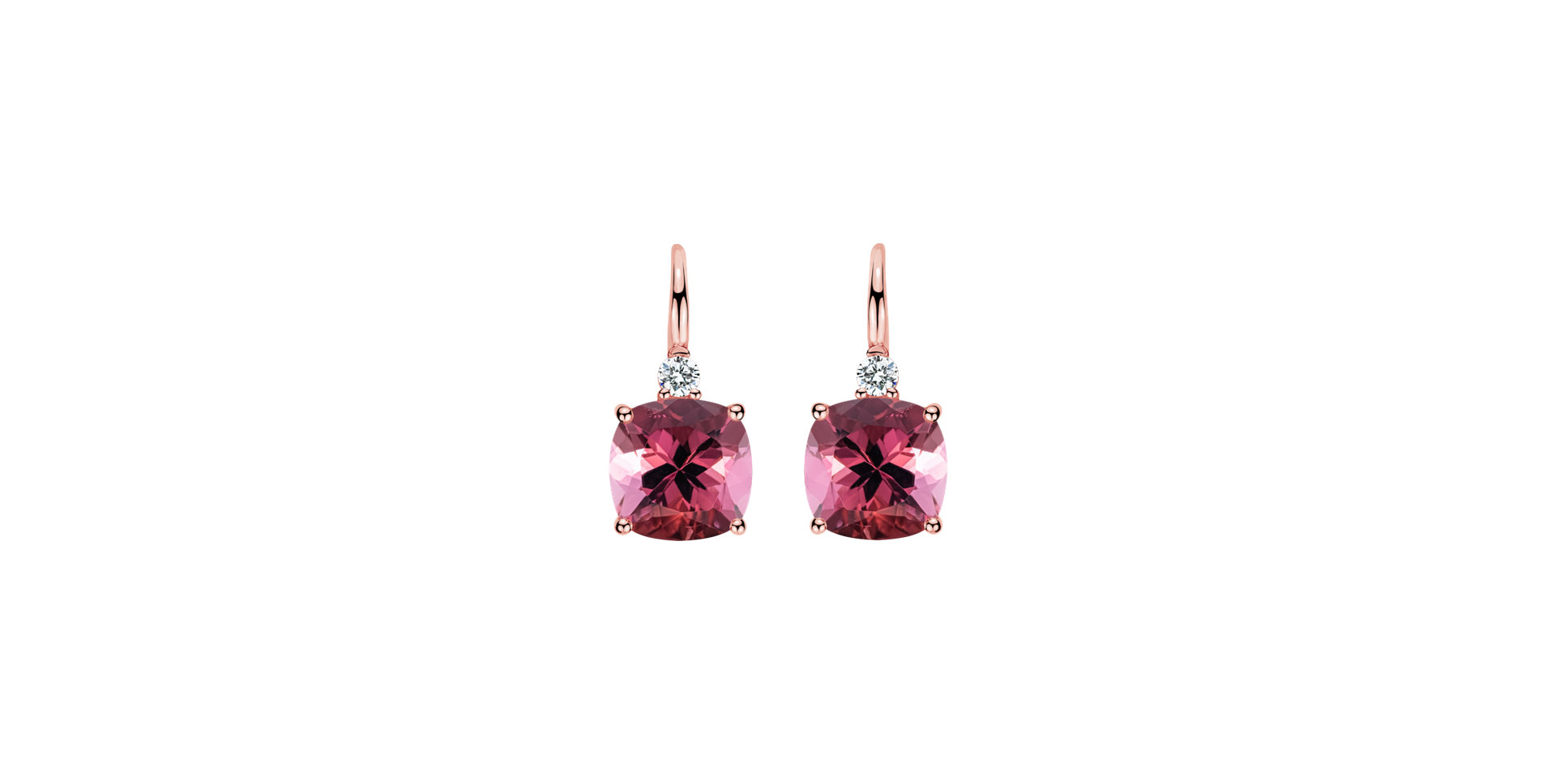 Diamond earrings with Tourmaline The Duchess