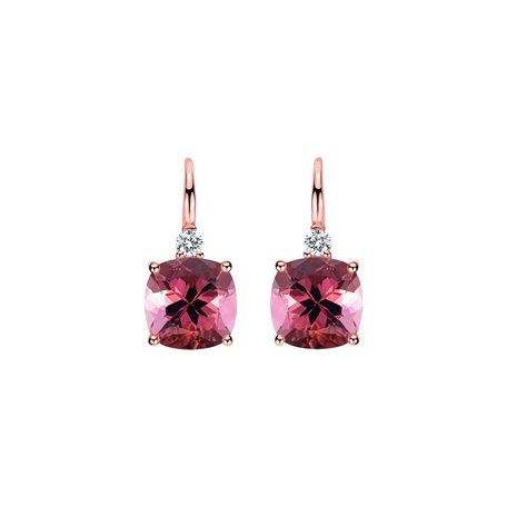 Diamond earrings with Tourmaline The Duchess