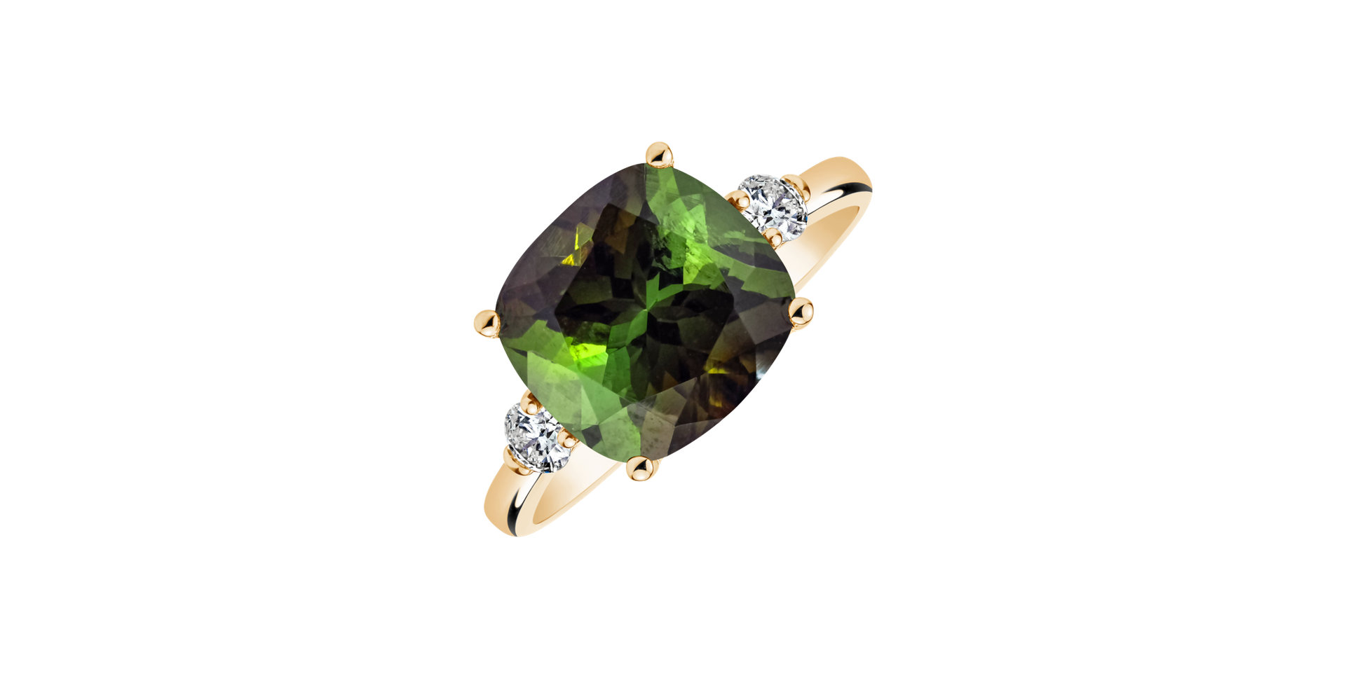 Diamond ring with Tourmaline The Duchess