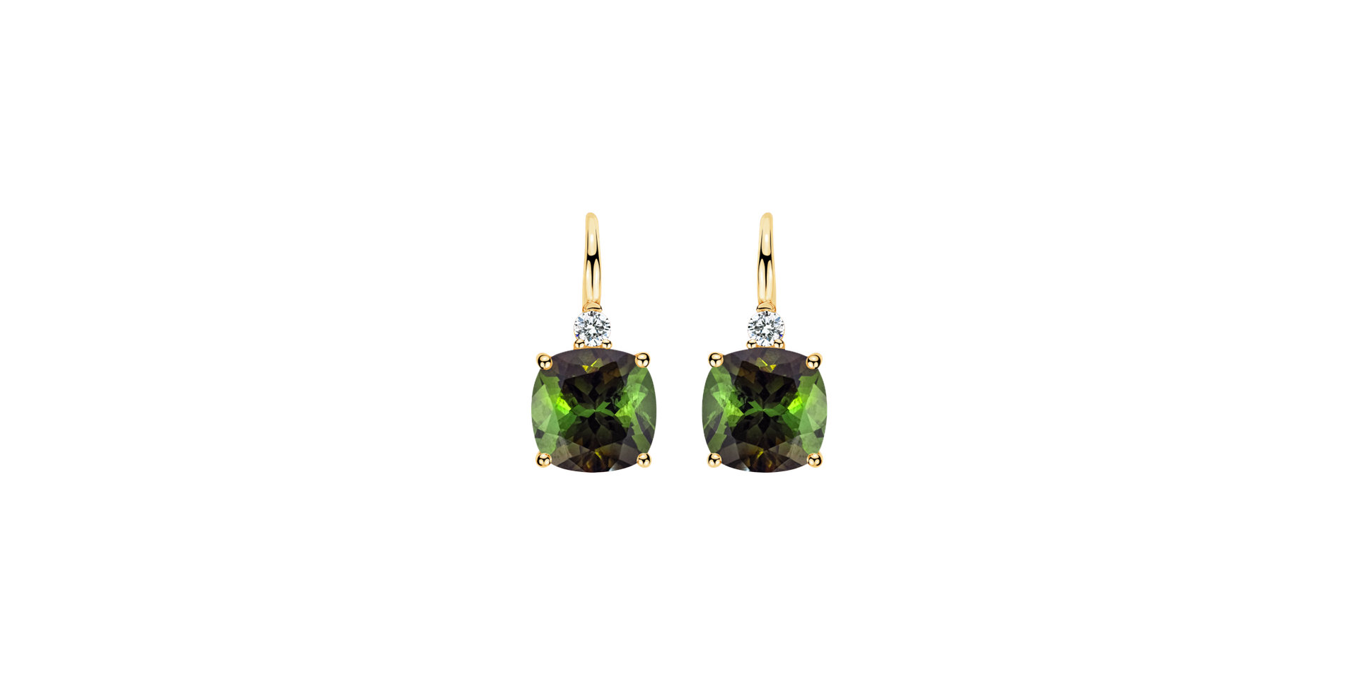 Diamond earrings with Tourmaline The Duchess