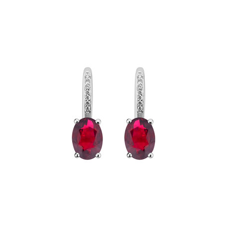 Diamond earrings with Ruby Lucrezia