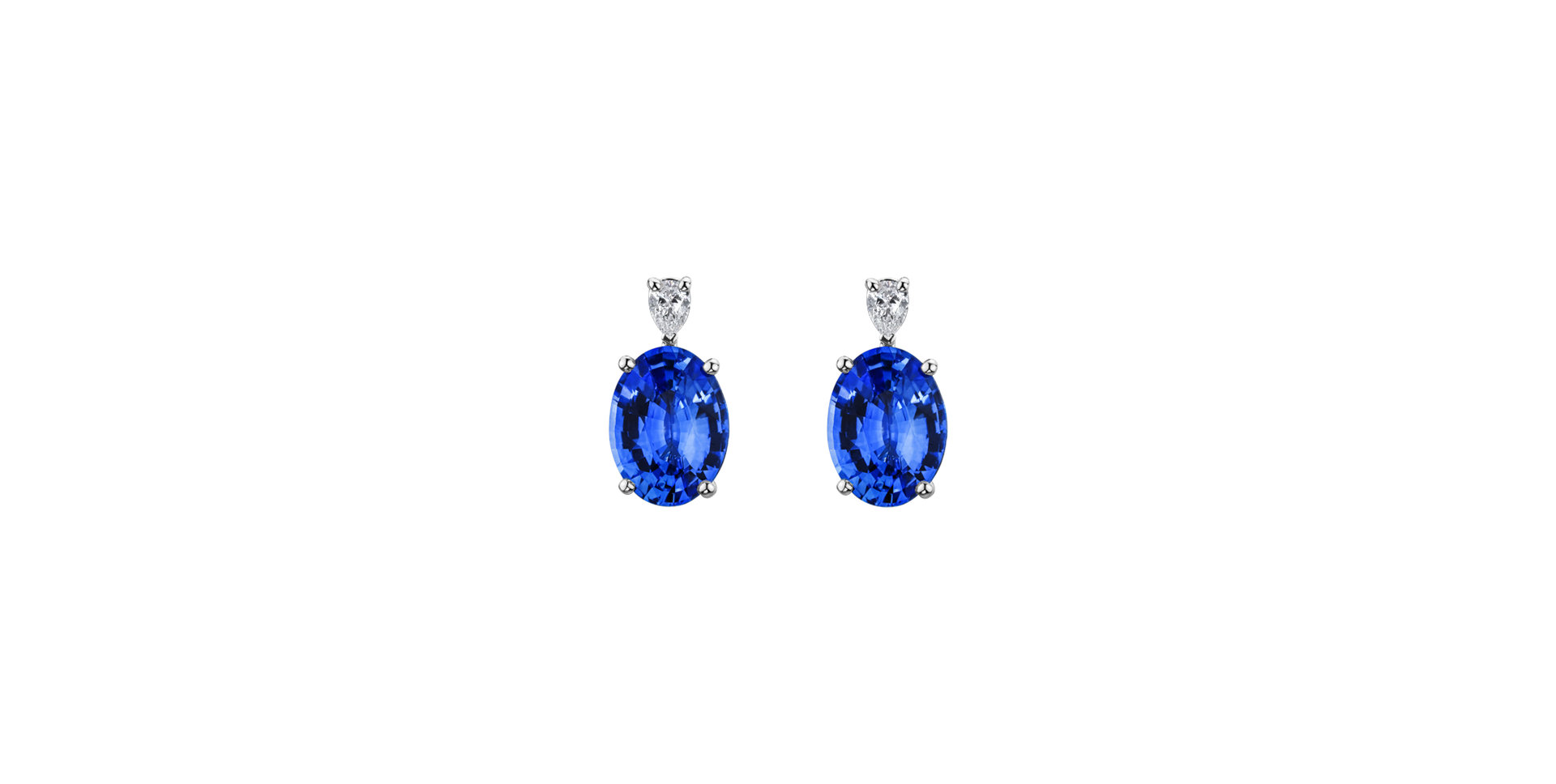 Diamond earrings with Sapphire Royal Aura