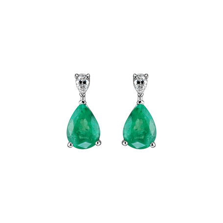 Diamond earrings with Emerald Whispers of Avalon