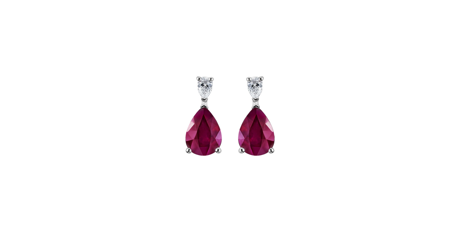 Diamond earrings with Ruby Whispers of Avalon