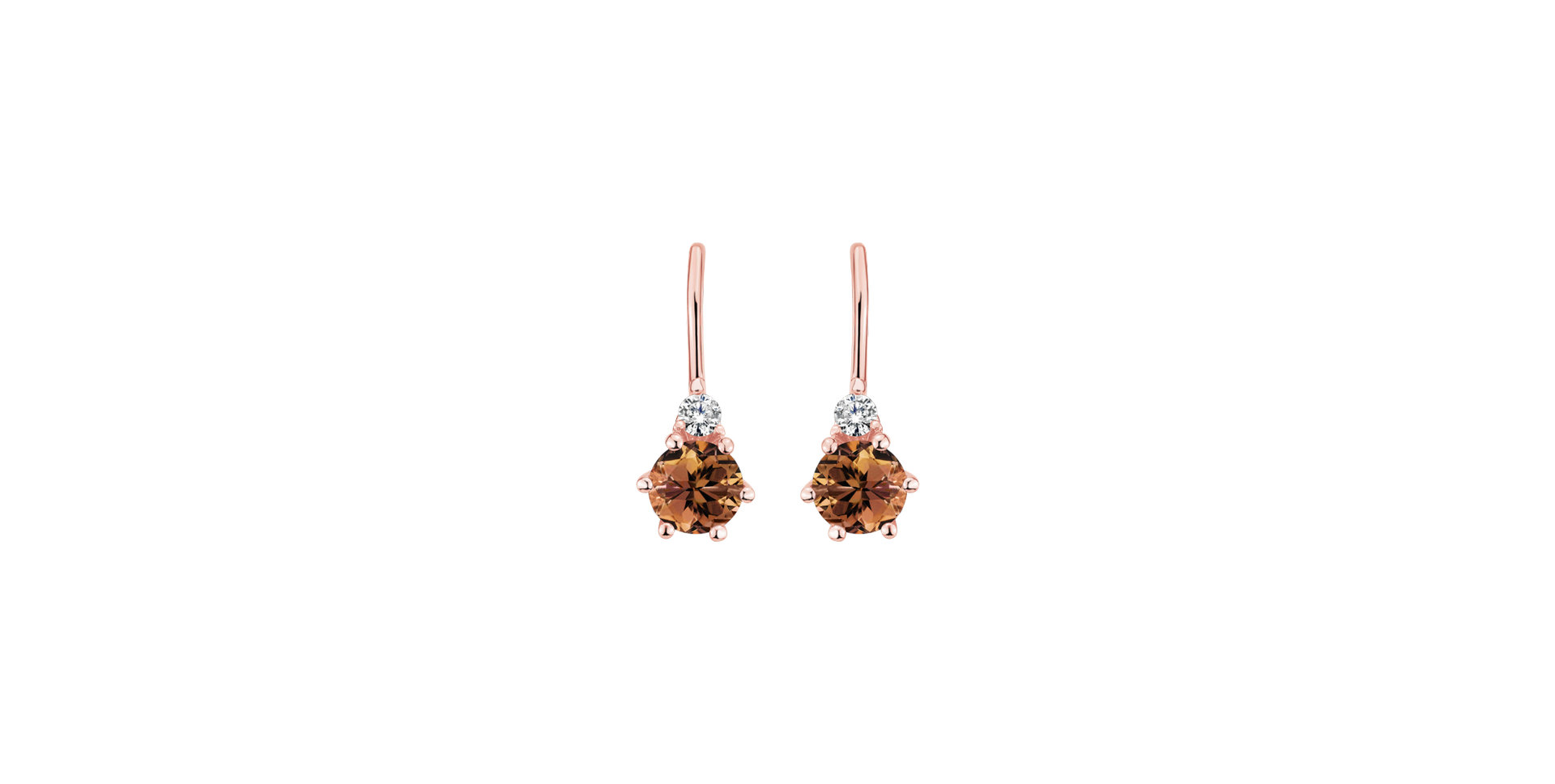 Diamond earrings with Tourmaline Lux