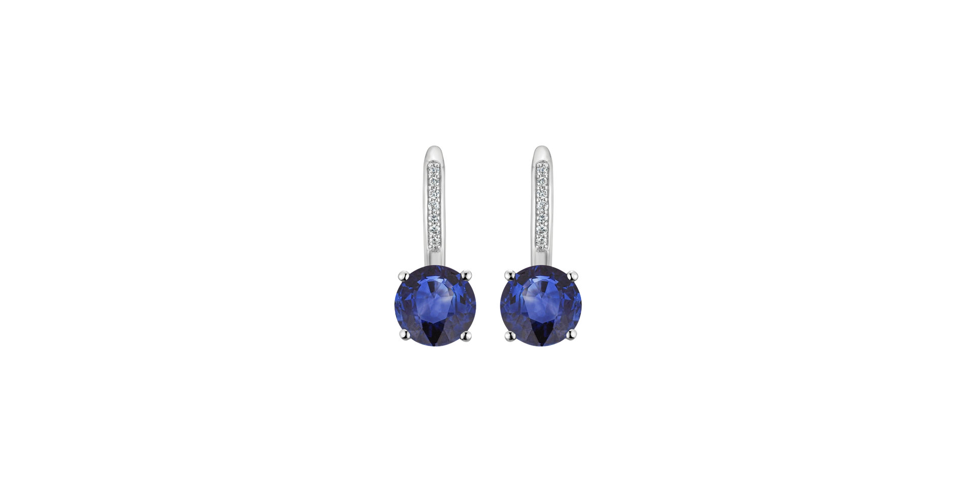 Diamond earrings with Sapphire Carlo