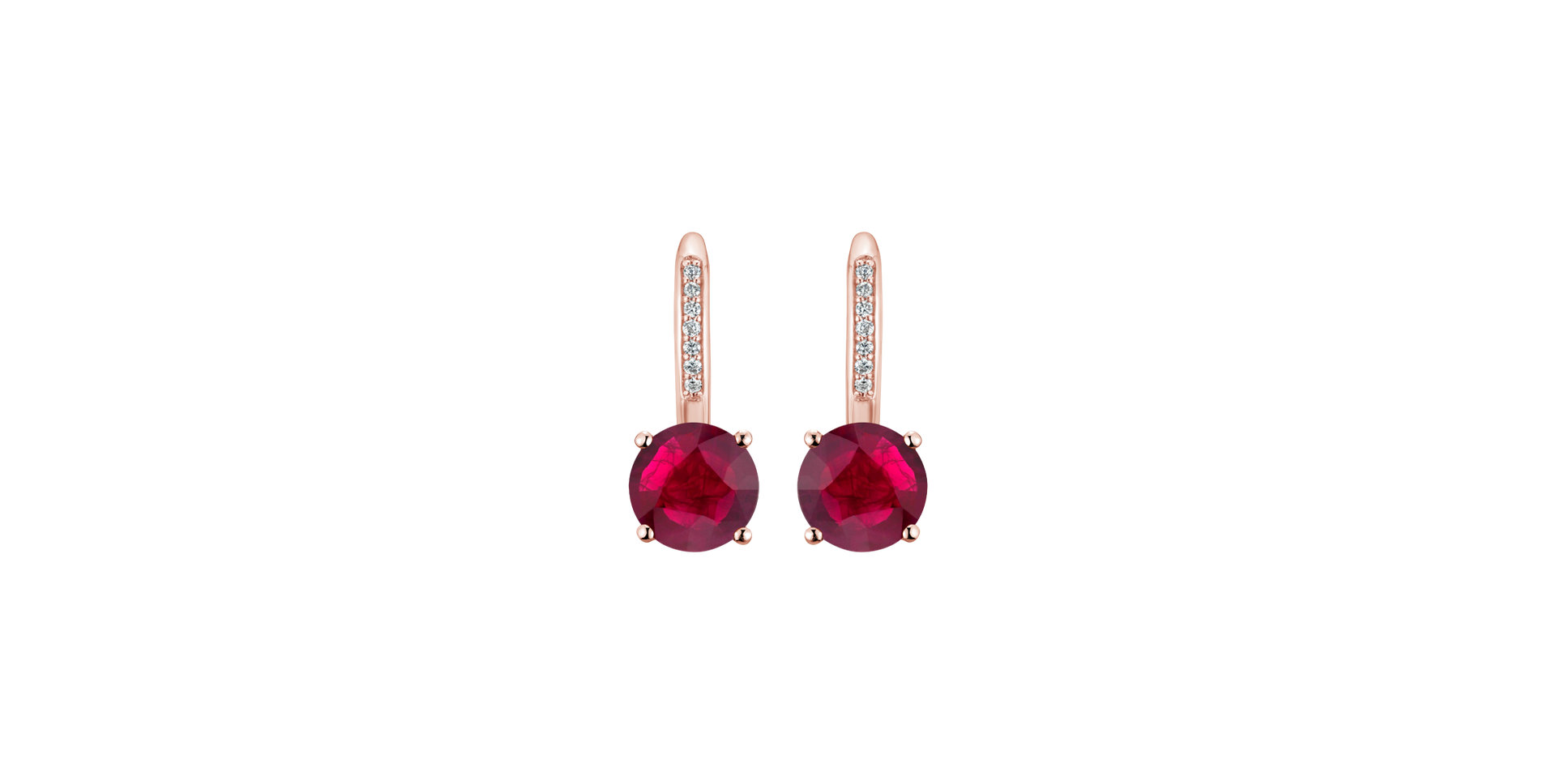 Diamond earrings with Ruby Carlo