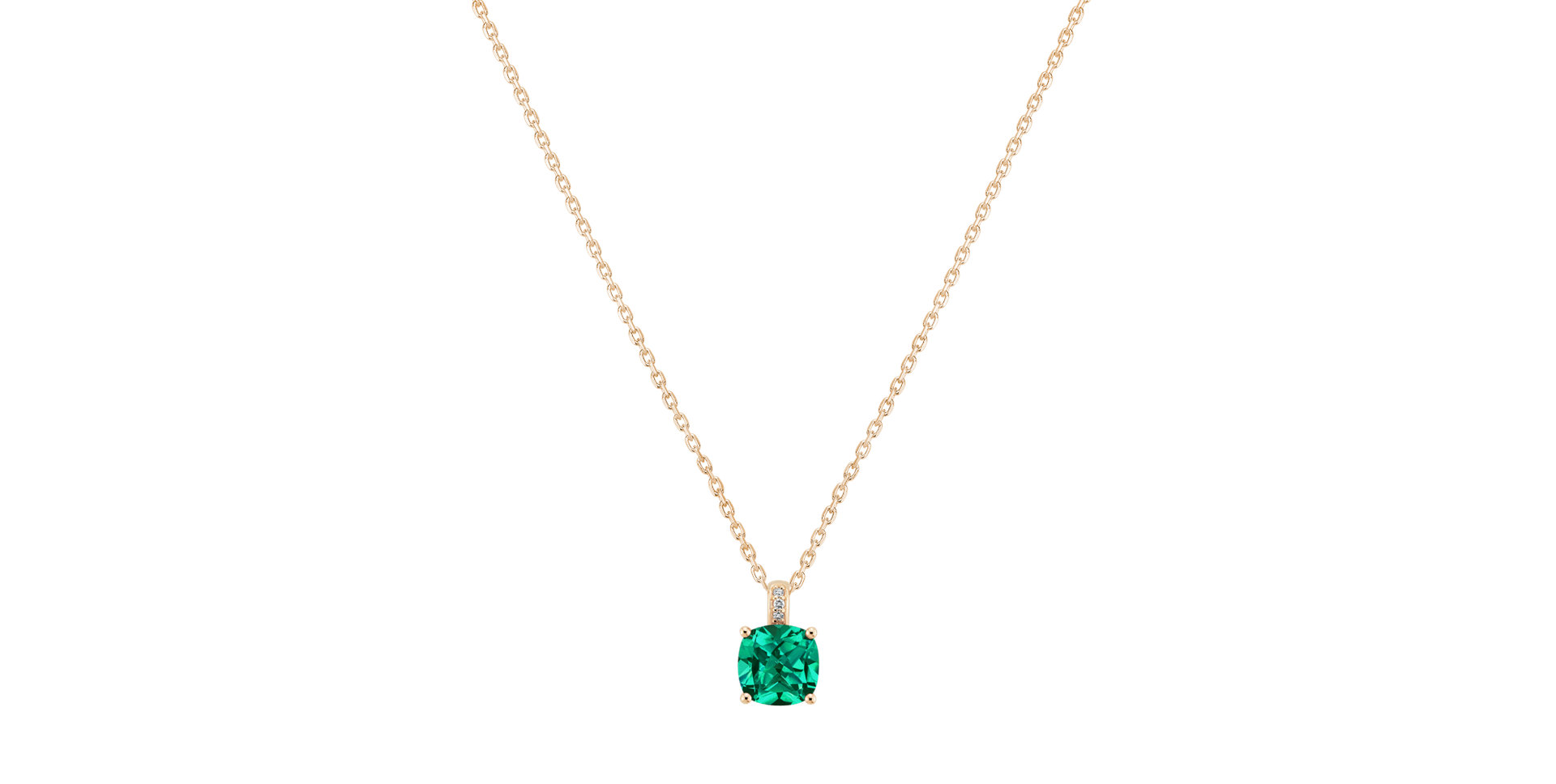 Diamond necklace with Emerald Linnea