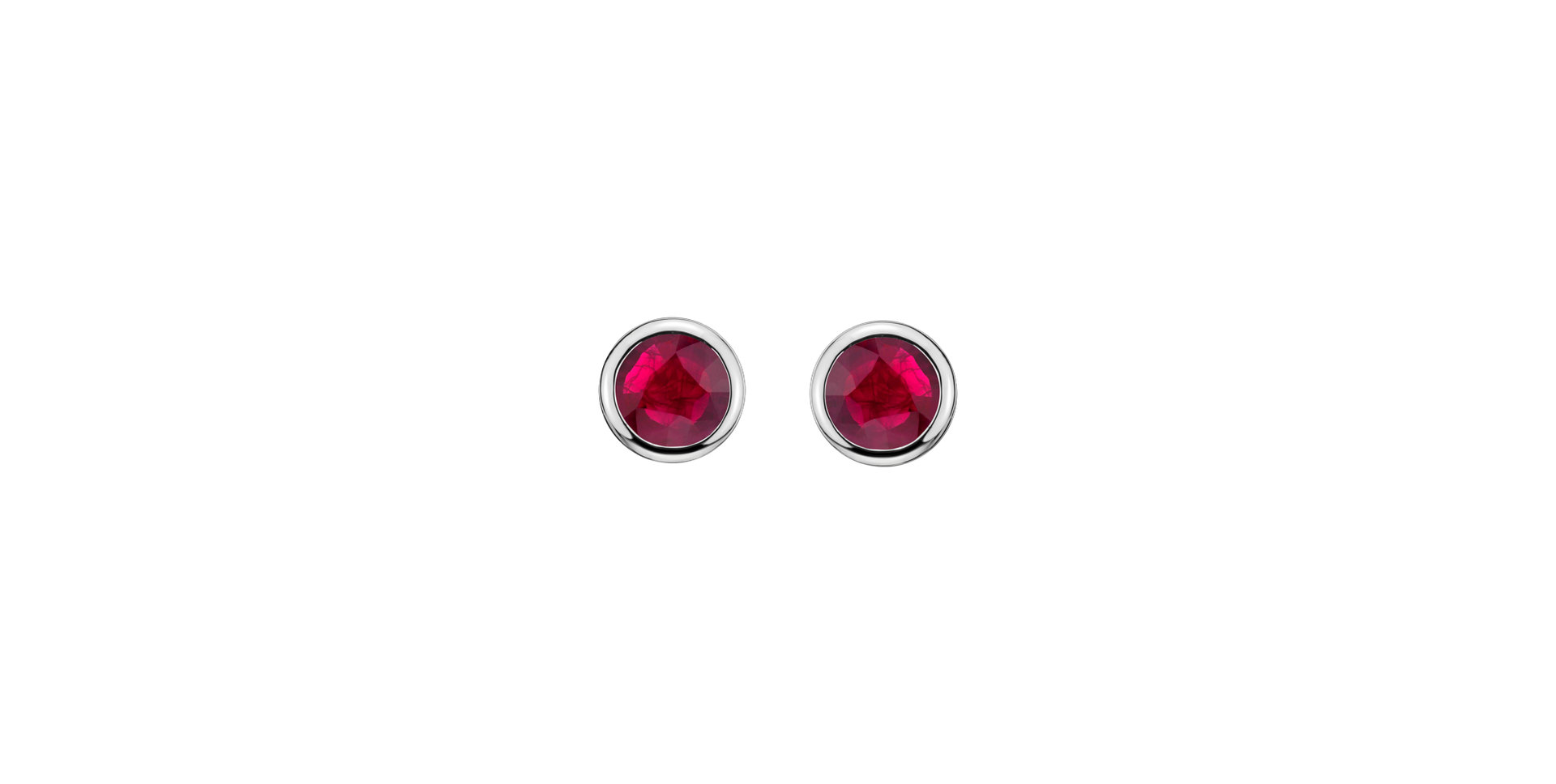 Earrings with Ruby Shiny Dots