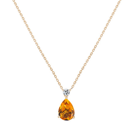 Diamond necklace with Citrine Galatea
