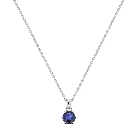 Diamond necklace with Sapphire Midnight Serenity