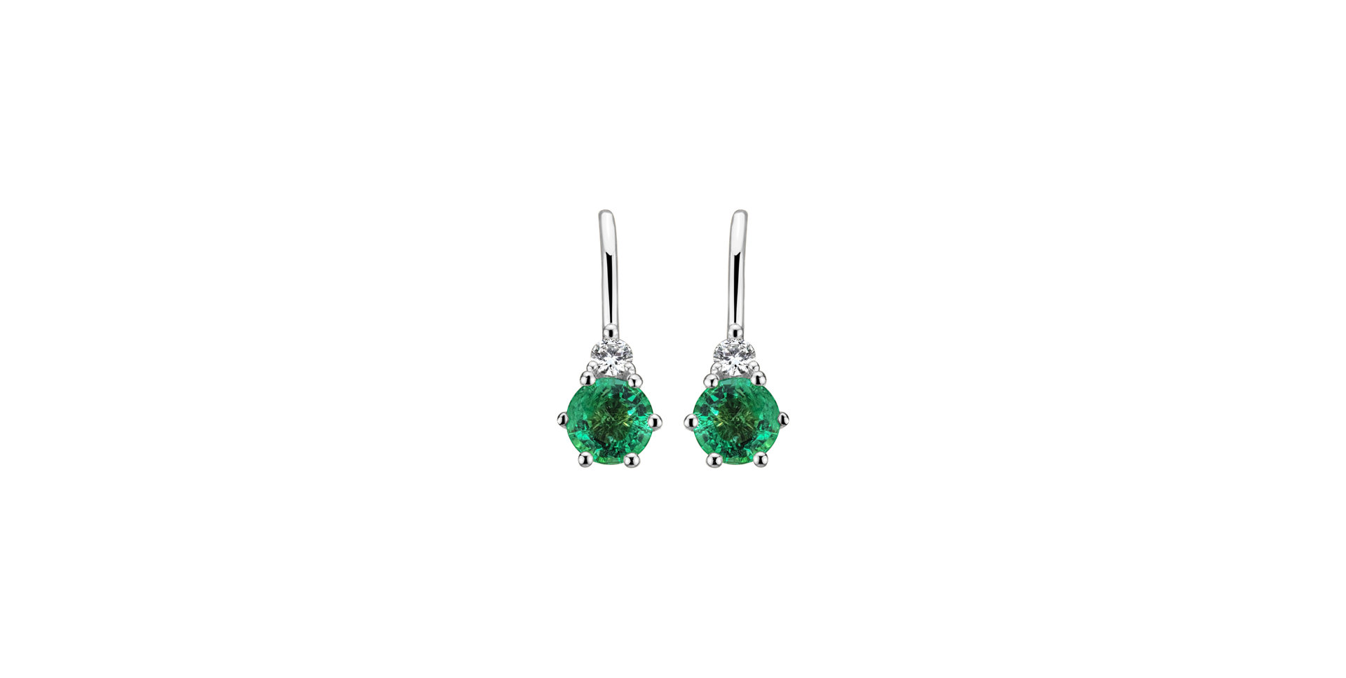 Diamond earrings with Emerald Midnight Serenity