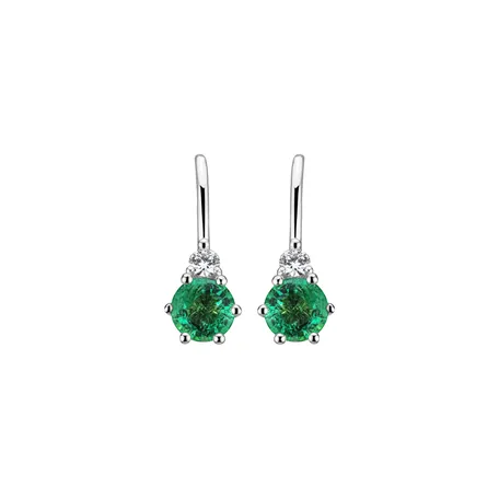 Diamond earrings with Emerald Midnight Serenity