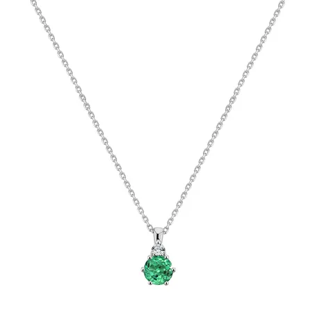 Diamond necklace with Emerald Midnight Serenity