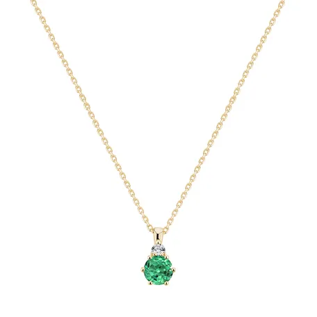 Diamond necklace with Emerald Midnight Serenity